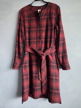 BURBERRY BRIT PLAID RED & BLACK CHECKERED WOOL DRESS SIZE US 6